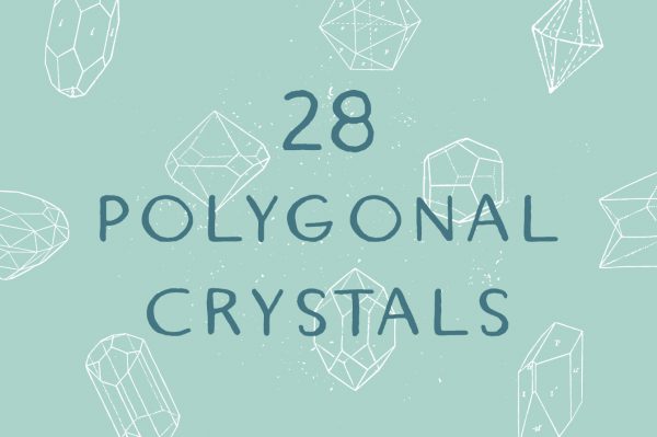 28 Polygonal Crystals – Free Vector Set 01