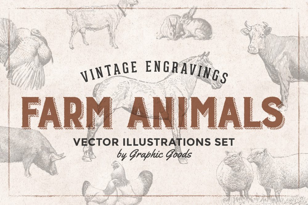 Farm Animals – Vintage Engraving Illustrations 01