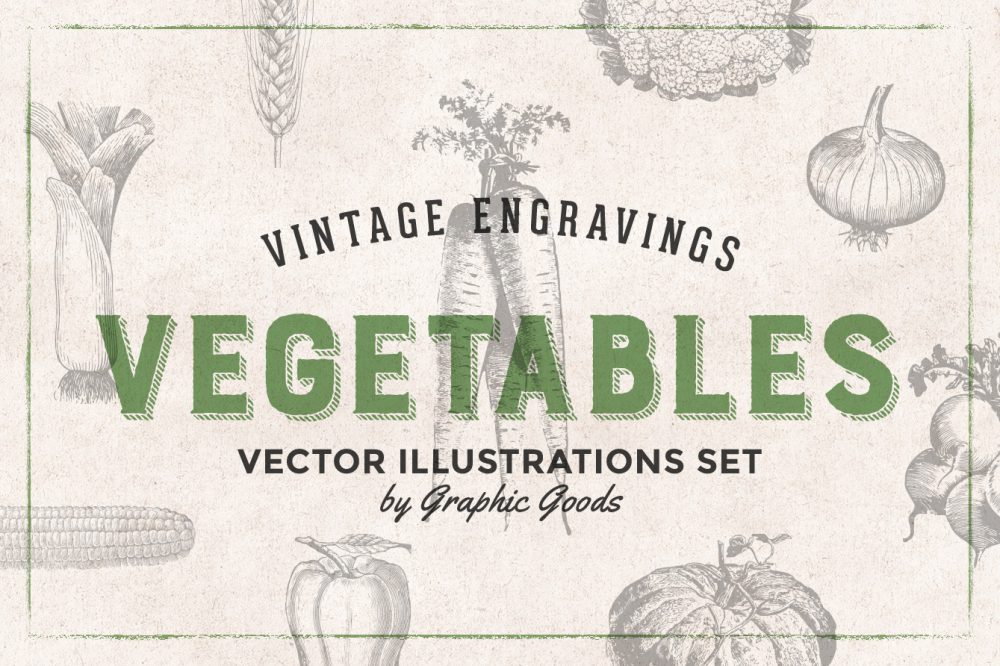 Vegetables Engraving Set 01