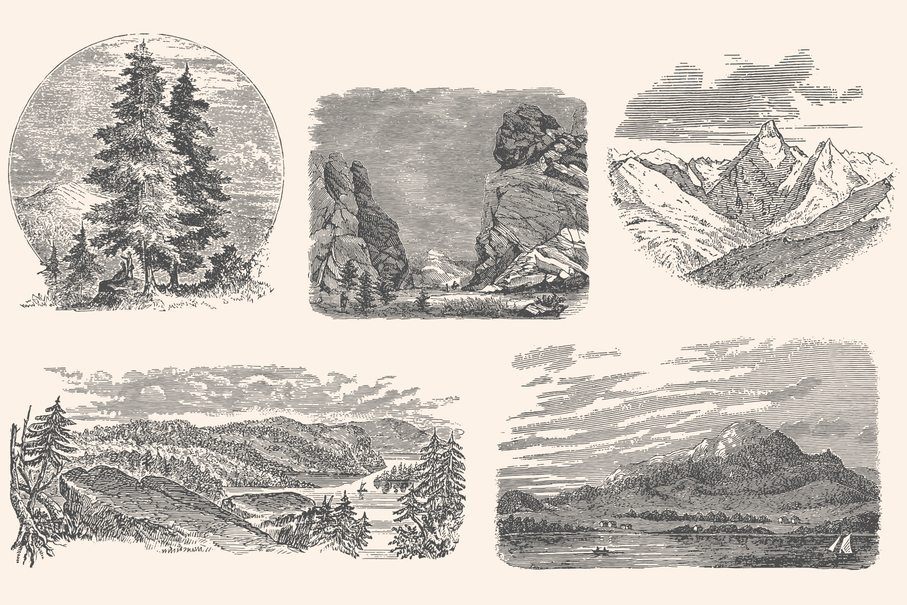 Adventure - Vintage Engraving Illustration Set - Graphic Goods