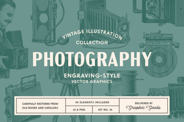 Photography Vintage Illustration Set 001