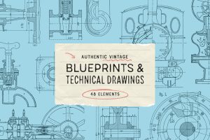 Vintage Blueprints & Technical Drawings preview 01
