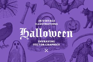 Vintage Halloween Illustrations preview 01