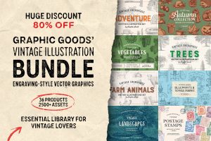 Vintage Illustration Bundle preview 01