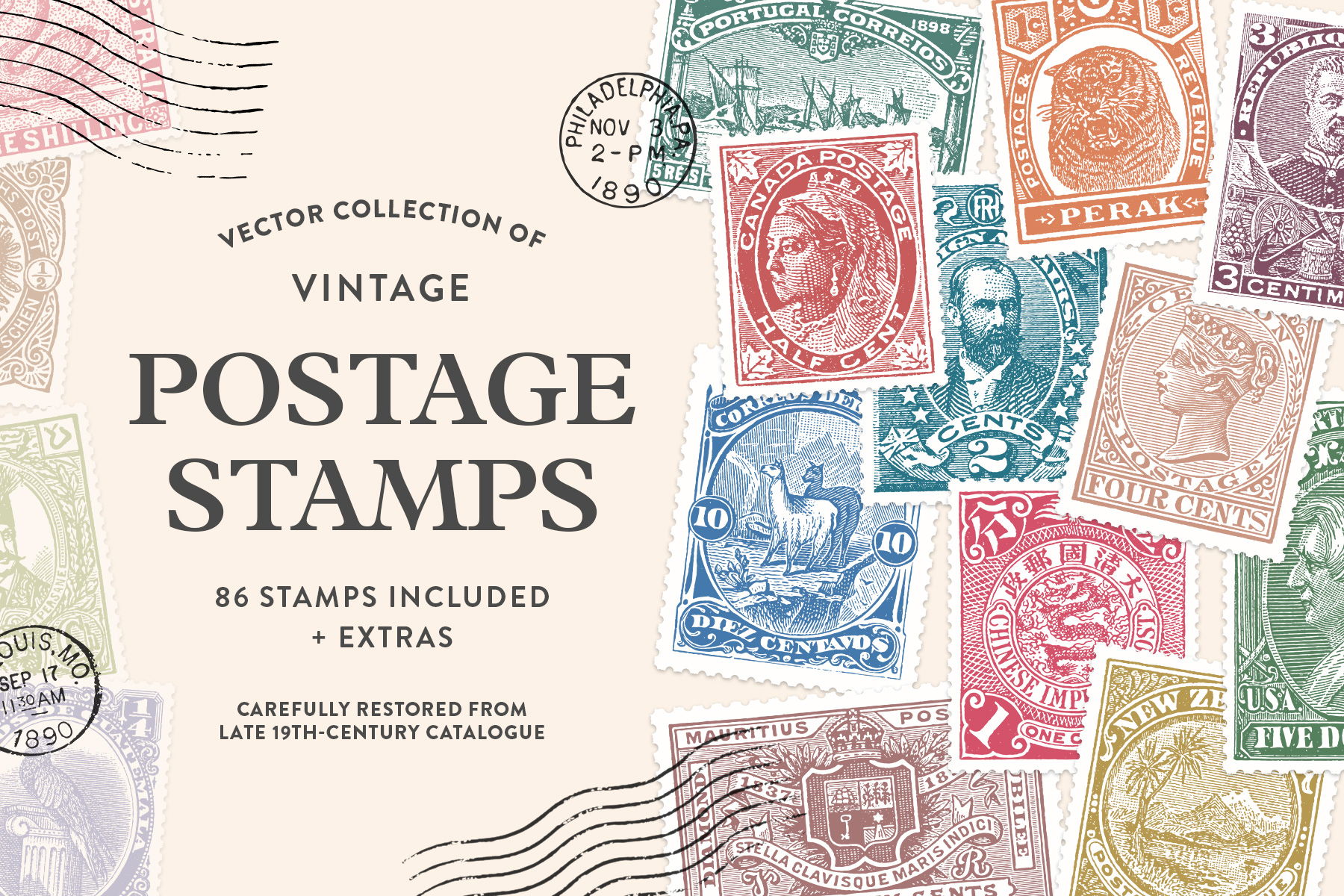 vintage-postage-stamps-collection-graphic-goods